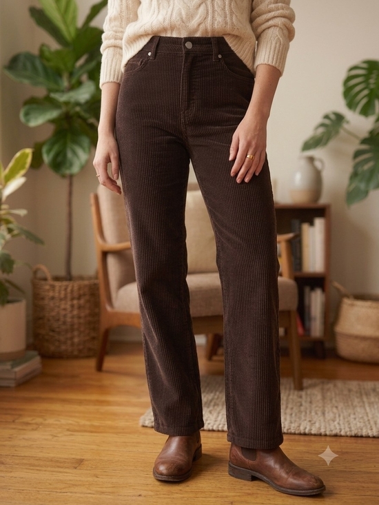 Zara Pants - Zara Corduroy High Rise Wide Leg Trousers Dark Academia Minimalism